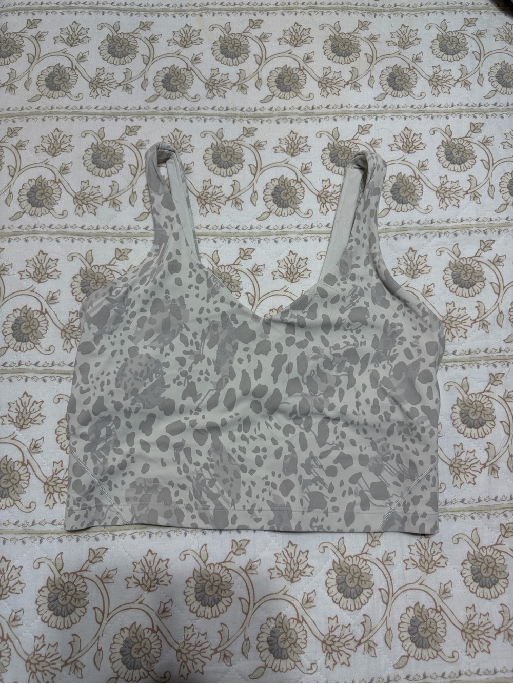 Lululemonw Align 8- white leopard print tank
